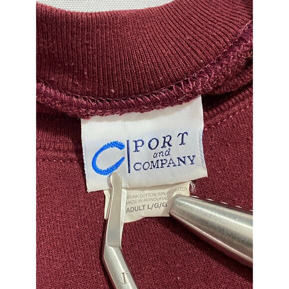 Vintage Hockey Outlet Sweater Adult Size Large Red'ish Purple Long Sleeve 90's - Picture 4 of 12